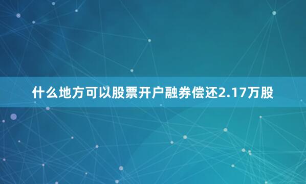 什么地方可以股票开户融券偿还2.17万股